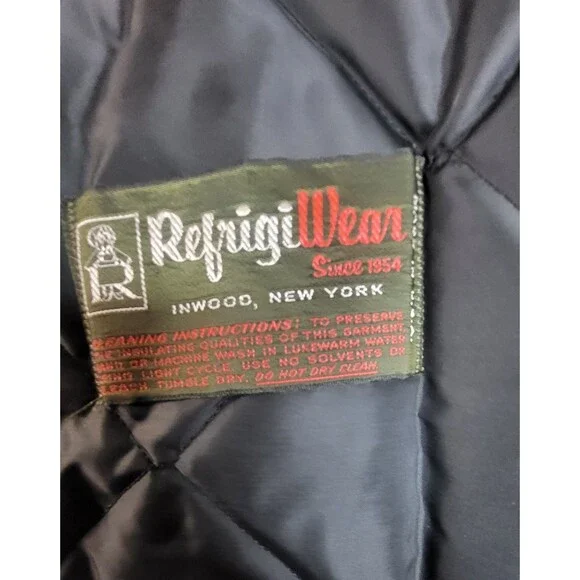 VTG NWT Refrigiwear Insulated Jacket Mens L Green Faux Fur Collar Made In USA Men